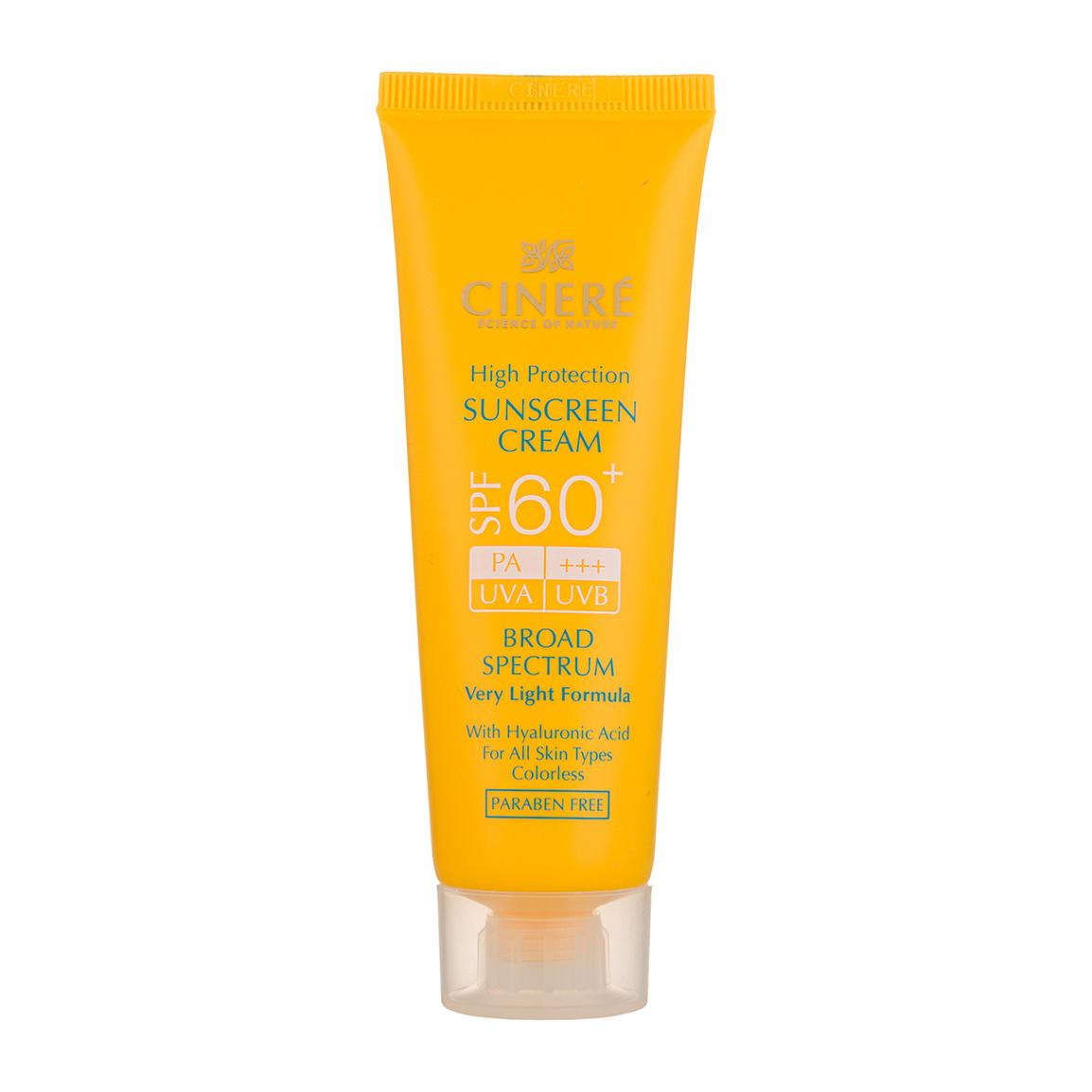 کرم ضد آفتاب بی رنگ سینره با SPF60 مناسب پوست نرمال تا خشک حجم 50 میلی لیتر